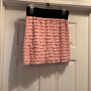 Pink ruffle skirt